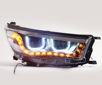 Передние фары Тойота Хайлендер 2014-2016 V1 type [Комплект Л+П; светодиодные; электрокорректор; яркие ходовые огни; ксенон в комплекте]