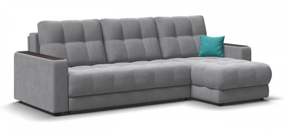 Угловой диван BOSS 2.0 Classic XL велюр Monolit сталь