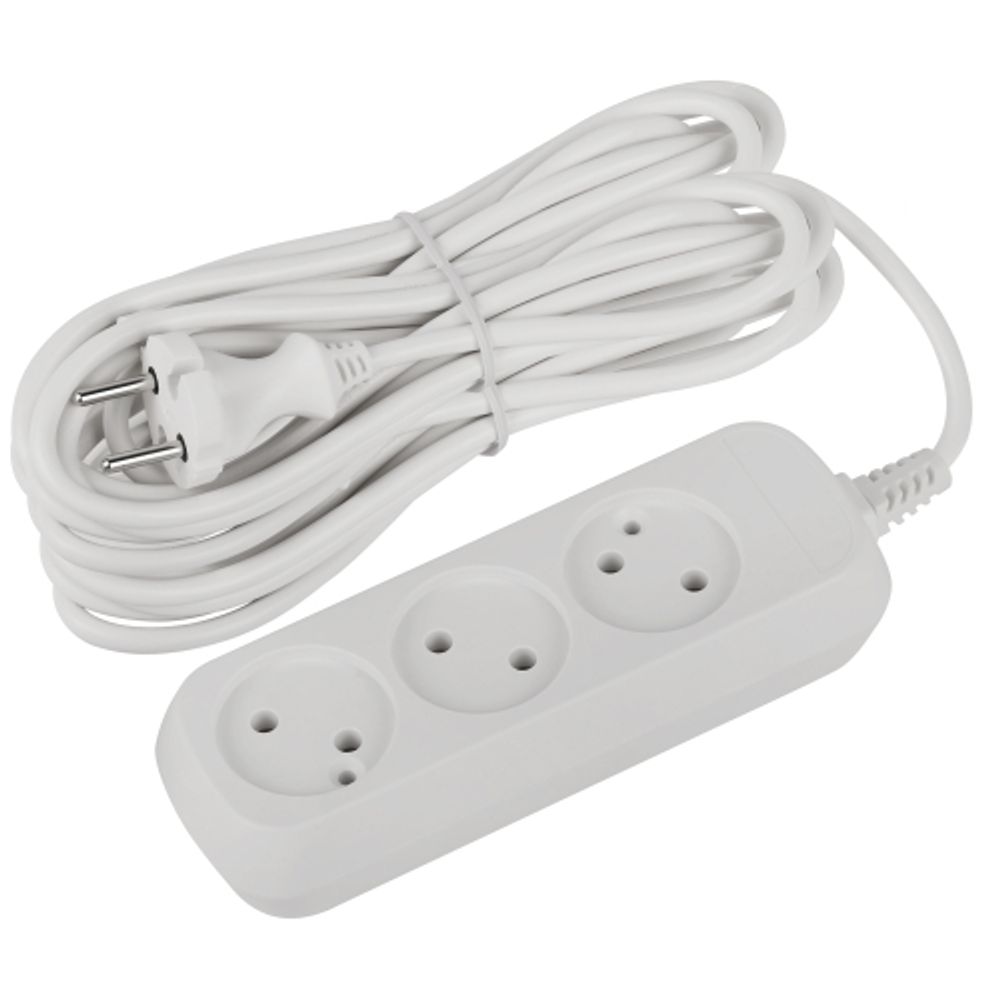 Удлинитель электрический ЭРА UDL-10-3100 Greenline 3 розетки без заземления 10м ПВС 2x1мм2 | Бытовые удлинители