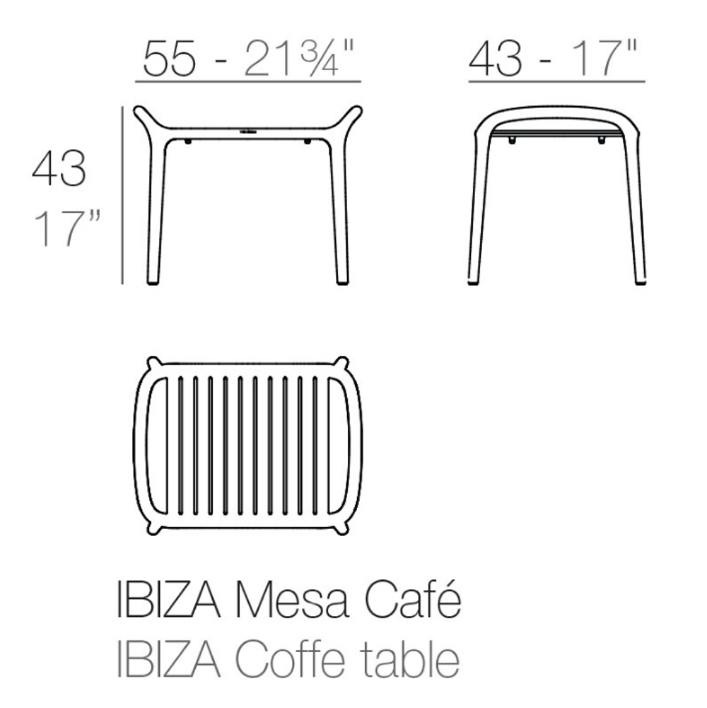 Столик пластиковый для лежака Ibiza Basic