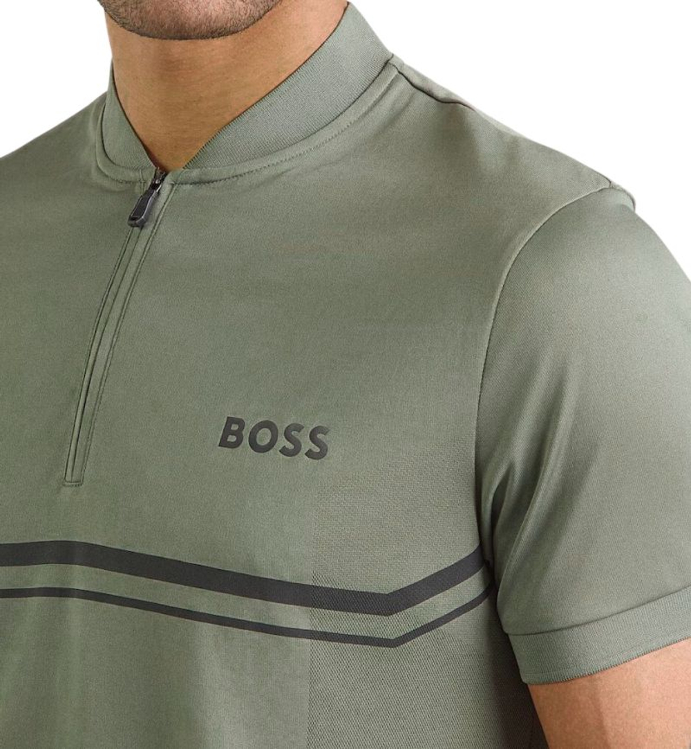 Мужское теннисное поло BOSS TOC Spin Bodymapp - dark beige