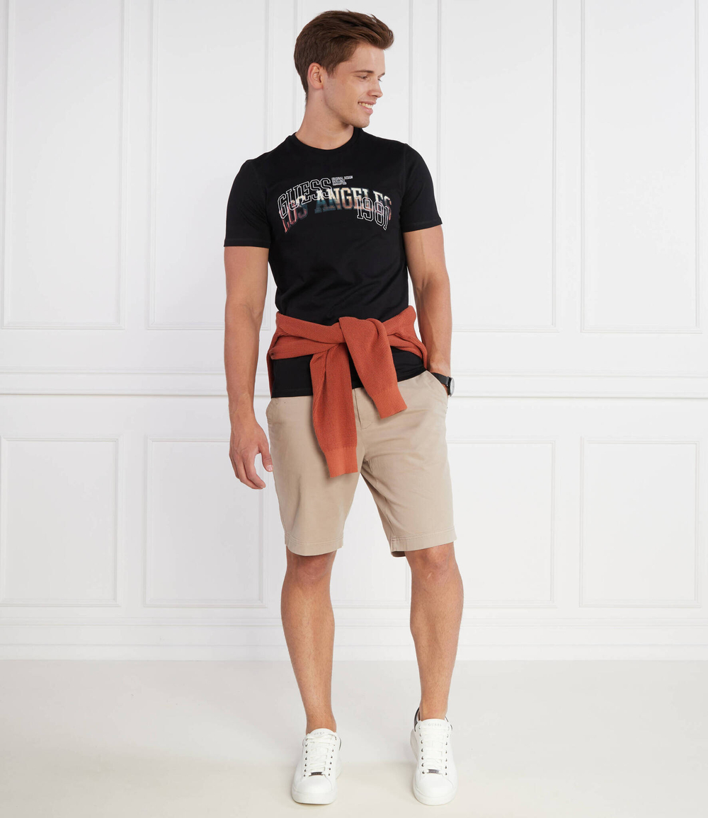 Футболка SS CN PRINTED FLOCK GUESS - черный(M3YI05 I3Z14)