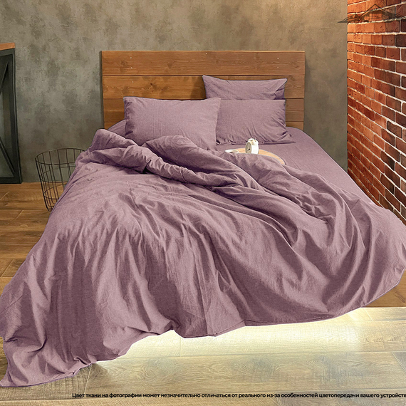 Вареный (стираный) хлопок, цв.Сиренево-розовый меланж (17-1610)