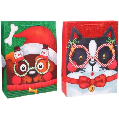 Пакет подарочный «Новогоднее веселье» 31*42*12 см, микс