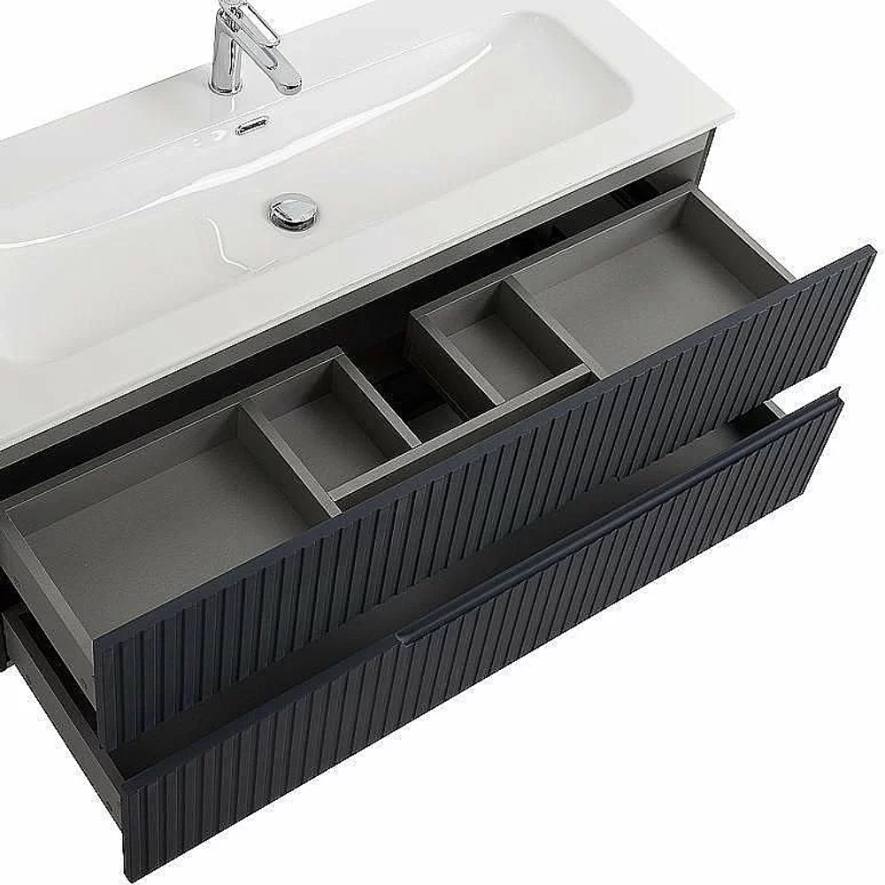 Тумба с раковиной Cezares DUET-N 120 DUET-N-1200-2C-SO-GR-P графит