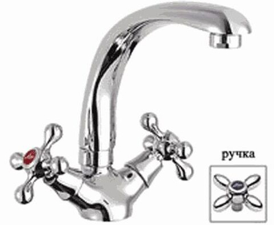 смеситель кухня LEDEME литой излив, большой корпус крест керамика L4427