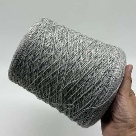 Пряжа Zegna Baruffa KENT 2/18 (100% мериносовая шерсть кардная), 900м/100гр, светло-серый меланж