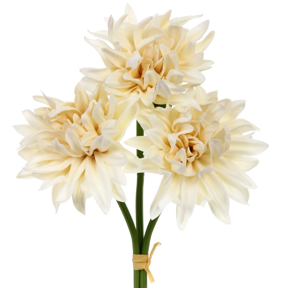 Цветы искусственные «Natur» 34см Хризантемы 3шт молочные