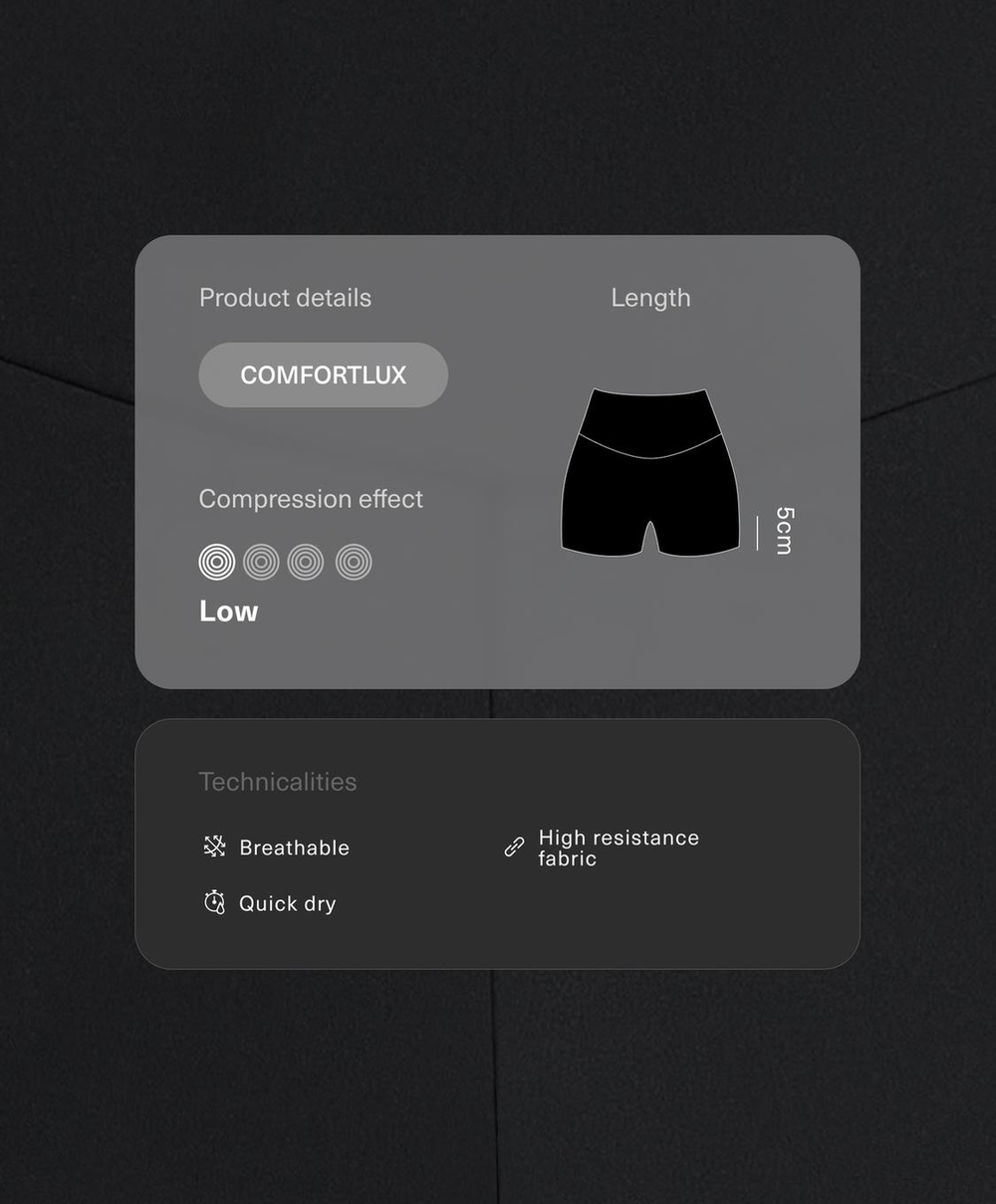 OYSHO Шорты Comfortlux с высокой посадкой 5 см, черный