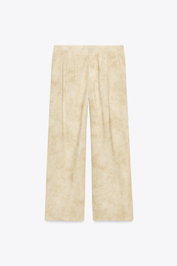 ZARA БРЮКИ С ЗАЩИПАМИ — ZW COLLECTION, ЭКРЮ