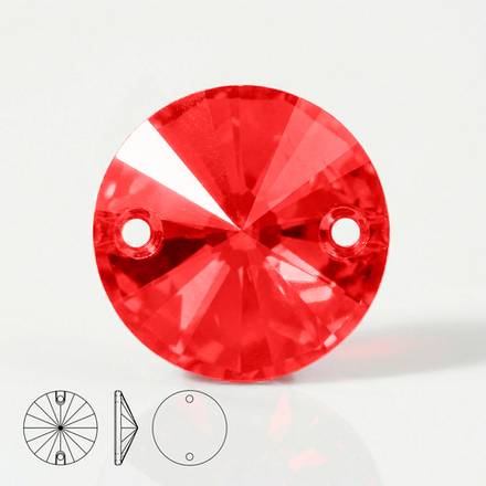 Стразы пришивные из стекла, цвет Light Siam, форма Rivoli