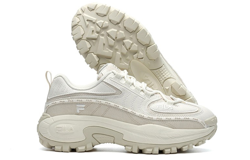 FILA Fashion Sneakers Synthetic Leather Comfortable Cushioning, Wear Resistant Low top Chunky Sneakers Women"s