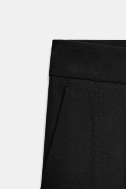 ZARA БРЮКИ CARROT FIT СО СКЛАДКАМИ, ЧЕРНЫЙ