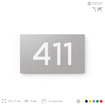Номер на дверь 411, табличка на дверь для офиса, квартиры, кабинета, аудитории, склада, серая 120х70 мм, Айдентика Технолоджи