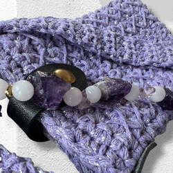 Сумка-чехол. Вставки из камней. Аметист и Розовый кварц