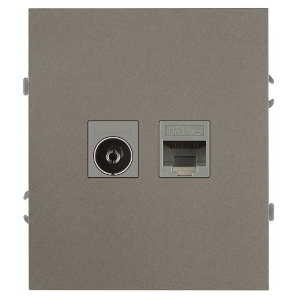 Розетка ЭРА Arktik 16-3110-07 комбинированная RJ45+TV титан | Эра Arktik