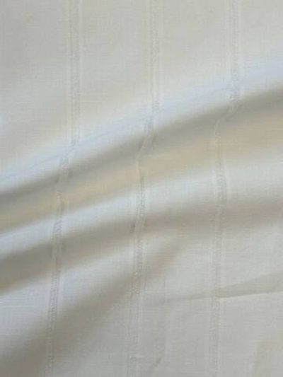 Хлопок со льном молочный в полоску