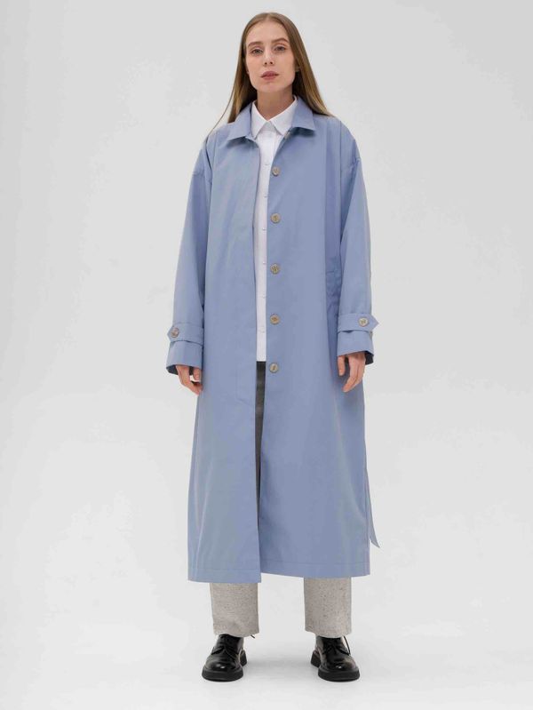 Плащ Длинный Женский Голубой - фото 1