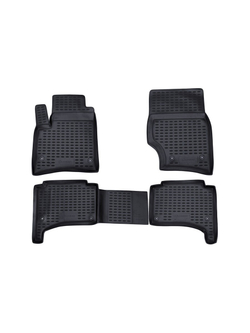 Коврики в салон для VW Touareg (I, Ir) 2002-2010, 4 шт., под штатный круглый крепеж (полиуретан, серые) NLC.51.01.211K