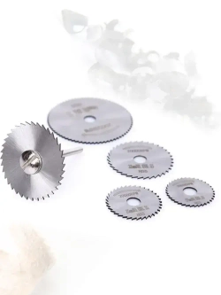 Набор отрезных дисков для гравера, насадка круг, 5 дисков и 1 адаптер