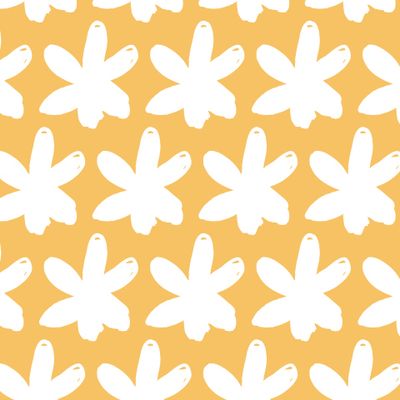 Белые цветы на желтом фоне