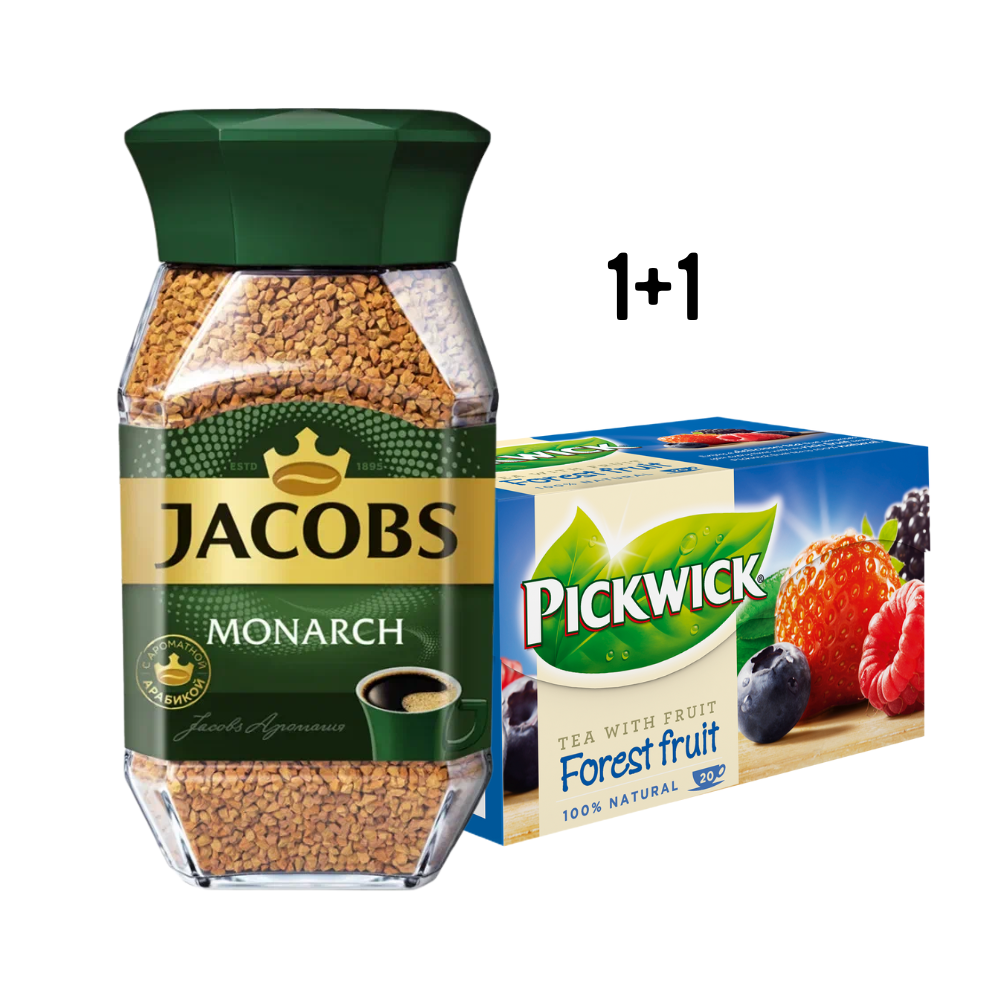 Кофе Jacobs + чай Pickwick лесные ягоды