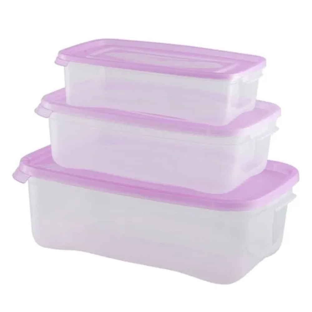 Комплект контейнеров СВЧ 0,7+1,2+2,2л, прямоугольные КАСКАД