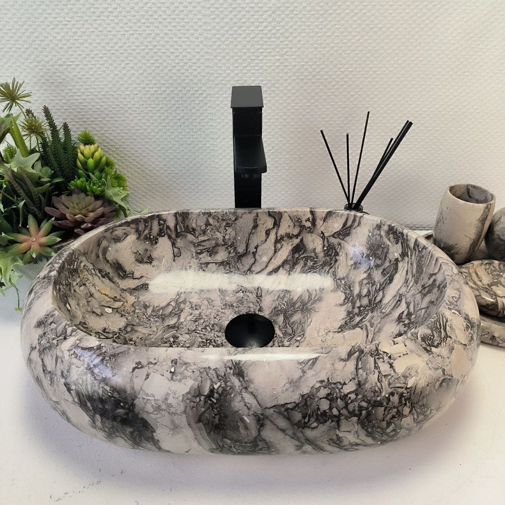Раковина из мрамора Oval Donat Doreng OM-62954 55*38*15 32