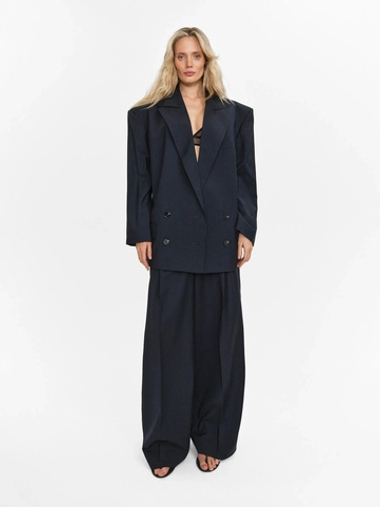 “Striped wool trousers” Брюки широкие со складками. (2)