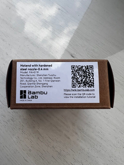 Хотэнд с соплом 0,4 мм из закаленной стали для 3Д принтера Bambu Lab A1/A1 mini FAH019