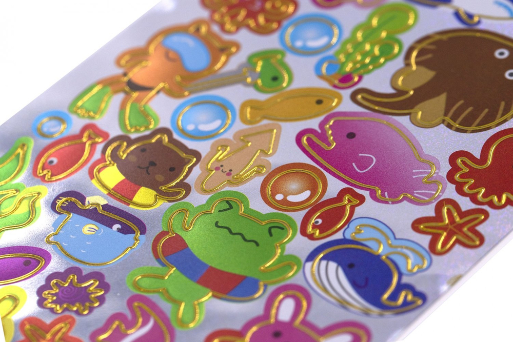 Наклейки детские Alingar, 10 см х 22,5 см, "Животные 3D" ассорти, ПВХ, голография, пакет с европодвесом