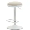 Барный табурет Zaib, 58-80 см, бежевый шенилл, белая ножка