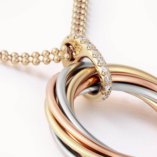 Cartier Trinity pendant, seven rows, diamonds