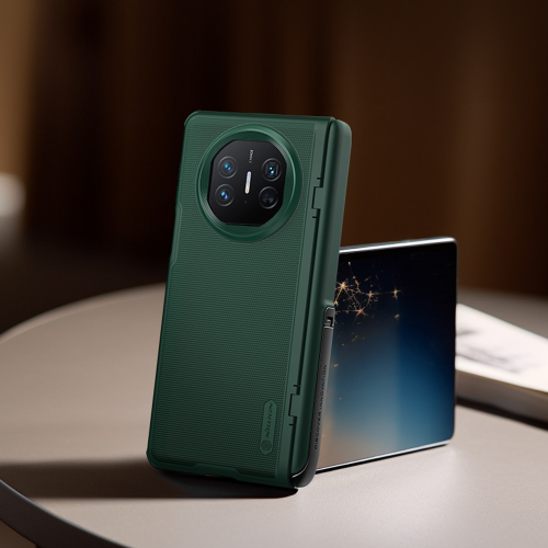 Усиленный чехол зеленого цвета от Nillkin для Huawei Mate X5, серия Super Frosted Shield Fold (версия с подставкой)