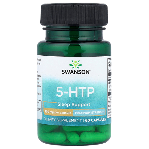 Swanson, 5-HTP, 200 мг, 60 капсул