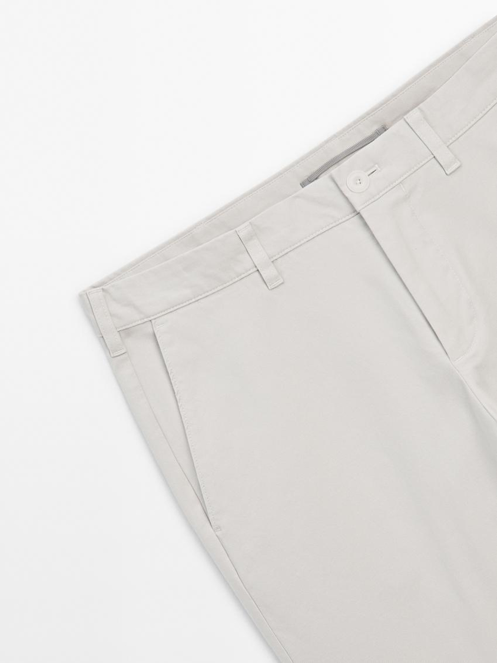 Massimo Dutti Зауженные холщовые брюки, бежевый