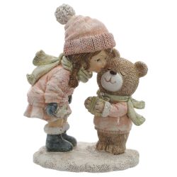 GAEM Фигурка декоративная "Девочка и медвежонок", L9 W6 H12 см, 2в.