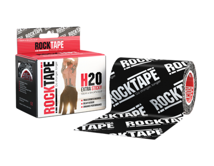 RockTape Кинезиотейп Mini Big Daddy H2O, 10см x 5м, черный логотип