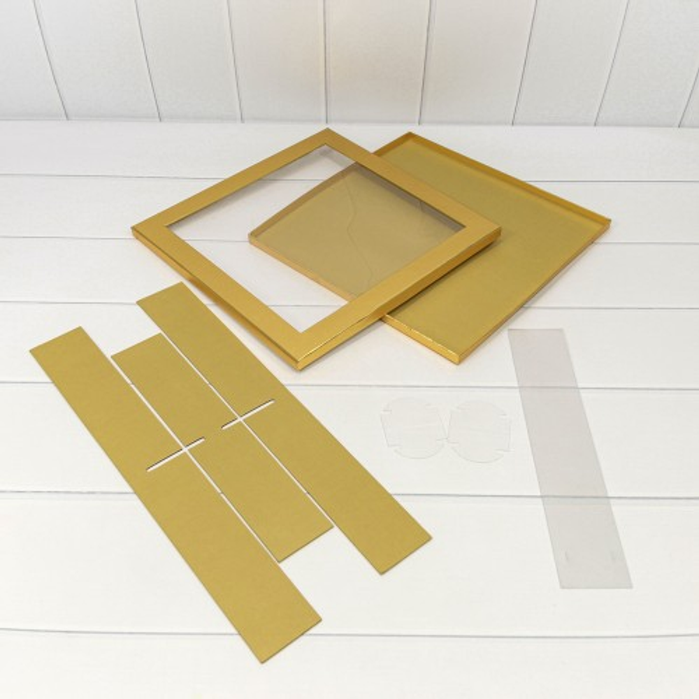 Коробка сборная 35х35х7 см (Золотой)