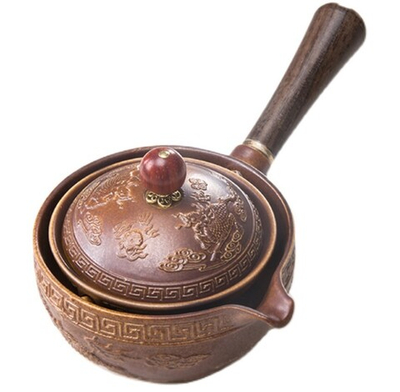 278160.3 Гайвань "Летучая гайвань Драконы",  керамика коричневый