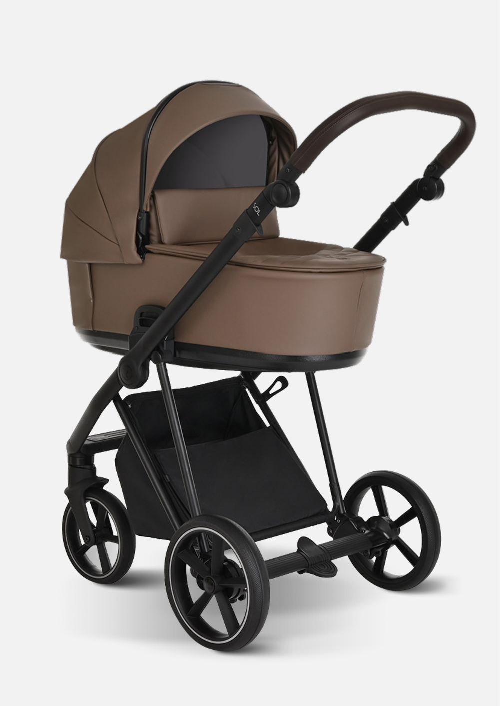 Roan Коляска 2 в 1 Sol Leather Camel Black Тем.коричневый