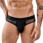 Мужские трусы брифы черные с сеткой Clever Moda EROS BRIEF 184911
