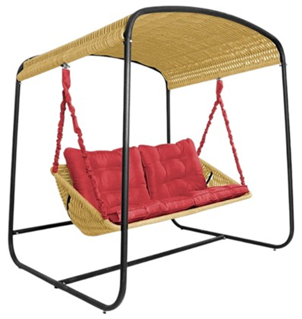 Качели в сад DeckWOOD Sky Bed Lite (бежевый, подушка красная)