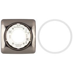 Светильник встраиваемый ЭРА KL71 BK /1 (к) под лампу GX53 черный металл термокольцо в комплекте | Встраиваемые светильники Для ламп GX53