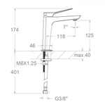 Смеситель для раковины PRISMA 420401 хром