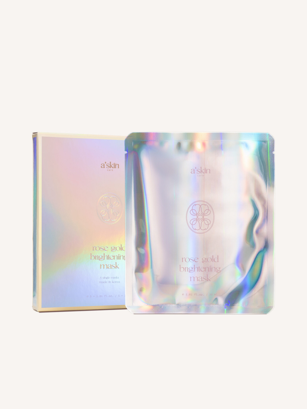 Осветляющая гидрогелевая маска для лица Rose Gold brightening mask с пептидами и витамином С – 5 шт.