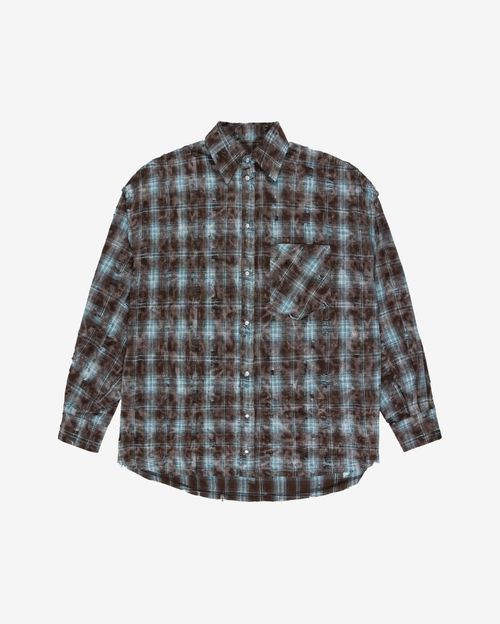 Рубашка Kraizy Stripes Destroy коричнево-голубая