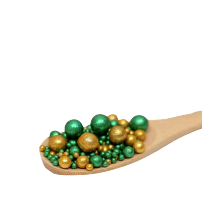 Посыпка кондитерская с глиттером «Блеск»: зеленый, золото, 50 г