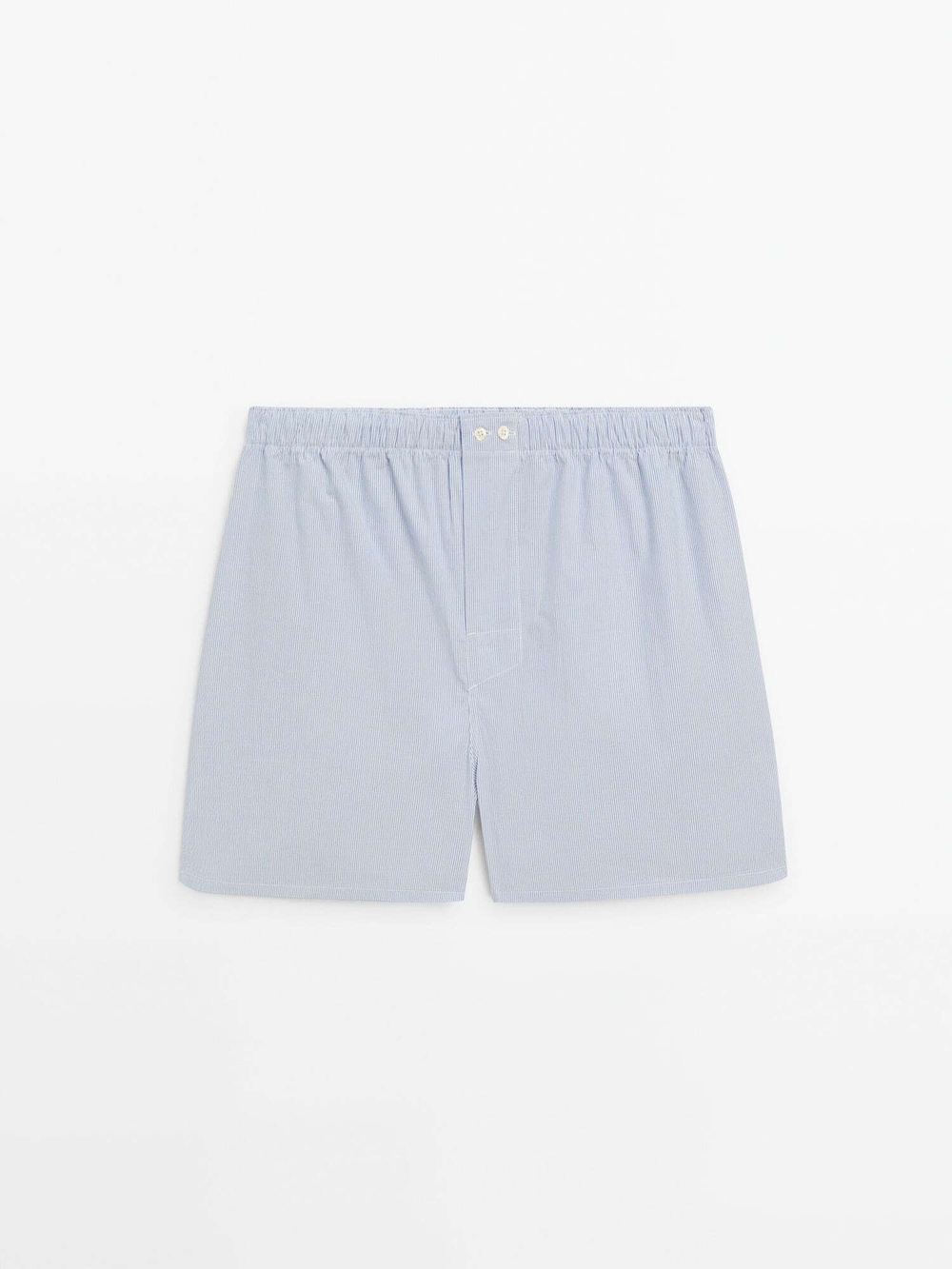 Massimo Dutti Трусы-боксеры из поплина в полоску, синий