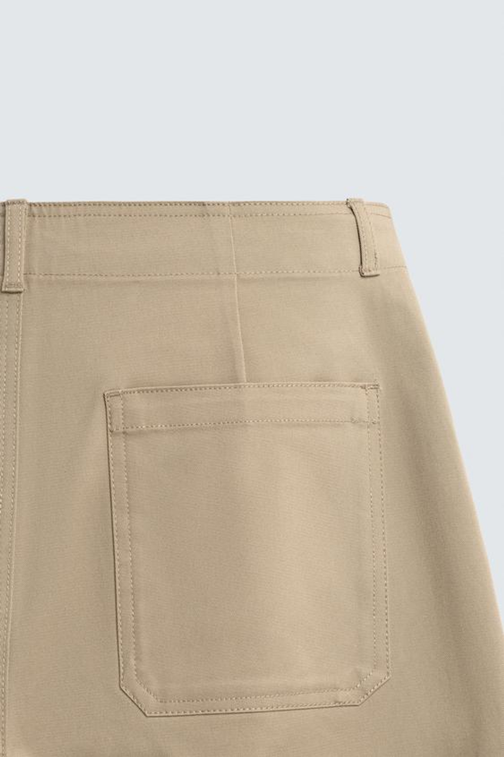 ZARA БРЮКИ WIDE FIT СО СКЛАДКАМИ, БЕЖЕВЫЙ